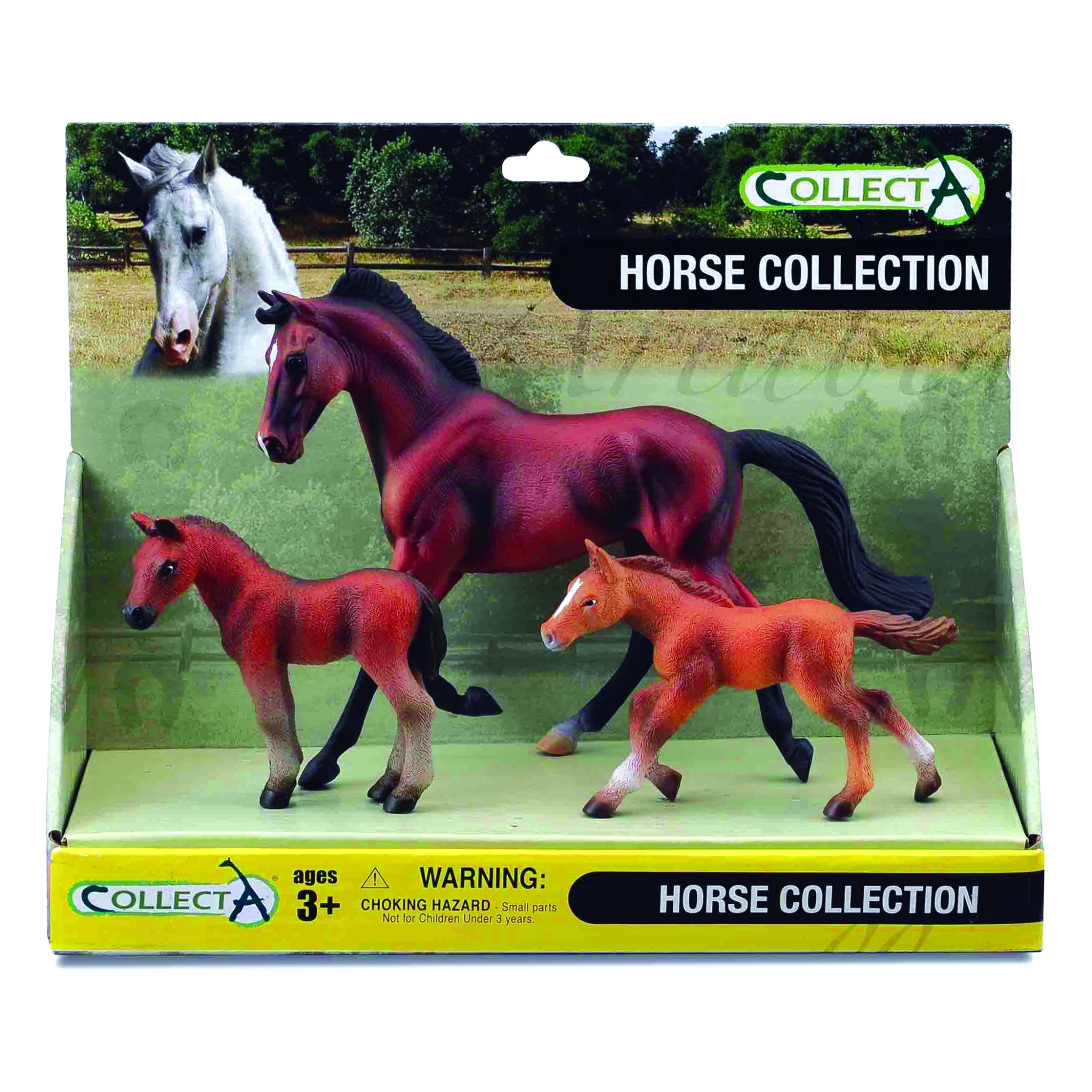 CollectA Bay Mare, Bay Foal & Chestnut Foal Box Set