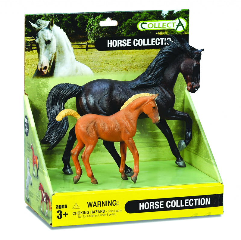 CollectA Dark Bay Horse & Chestnut Foal Box Set