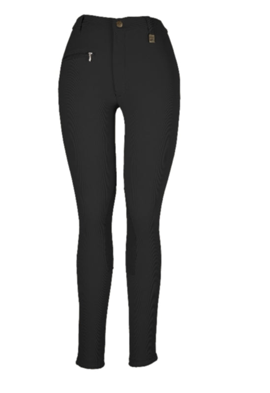 OPEN BOX Devon-Aire Ladies All-Pro Dev-Tek Ribbed Breeches - 24 Regular, Black