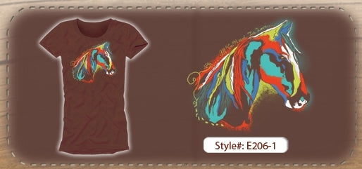 Junior Artistic Horse Luxury Cap Sleeve T-Shirt