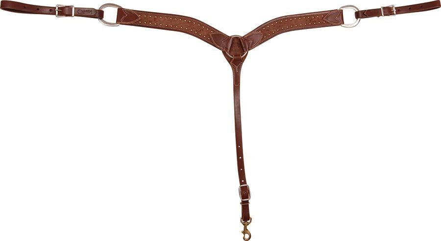 Martin 2" Buckstitch Breast Collar - Chocolate Roughout Leather