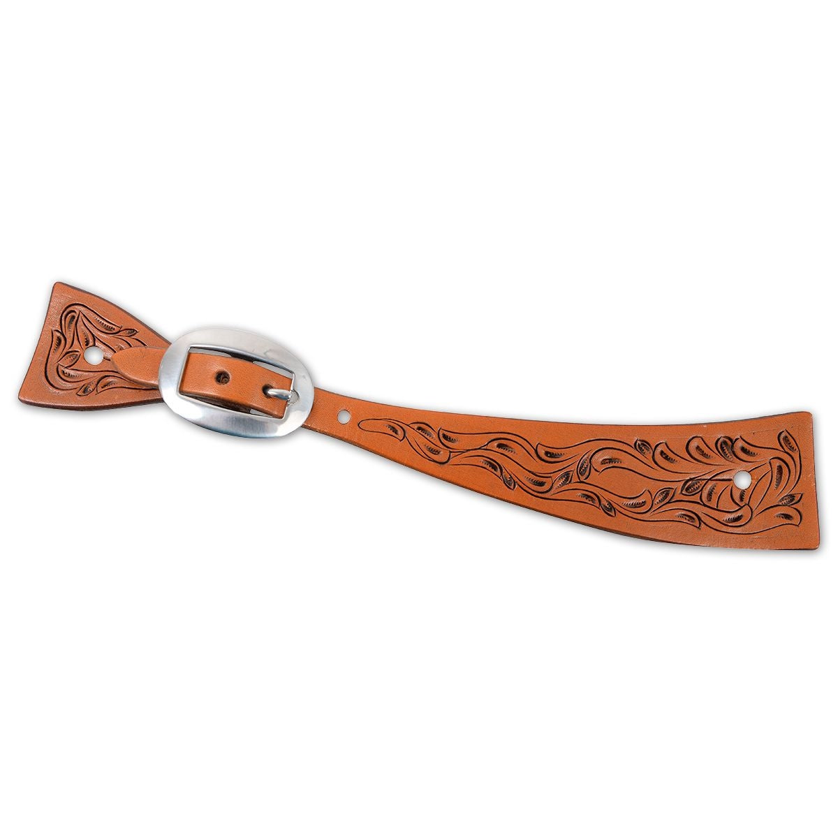 Martin Square Spur Strap - Vine Tooled