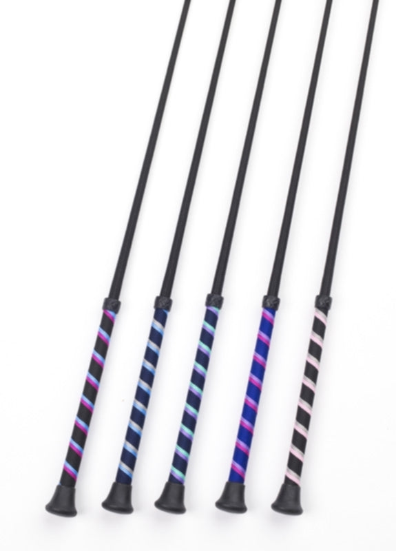 County Tri-Stripe DressageWhip 43 Black/Cerise