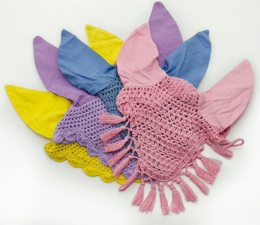 Horse Fare Crochet Ear Net with Tassels