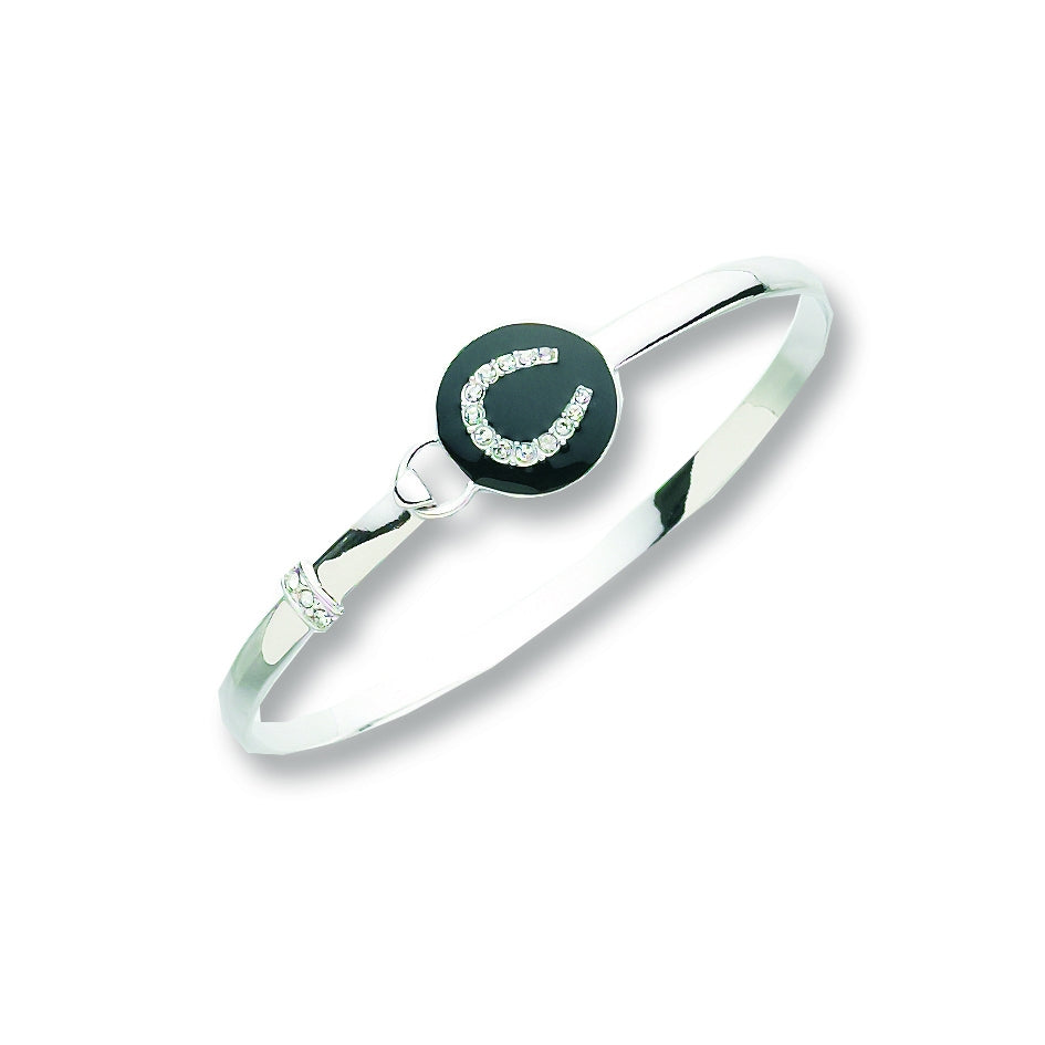 Horse Shoe Bangel Bracelet with CZ