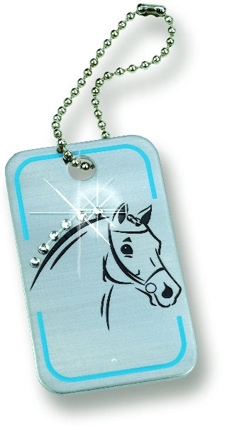 Horse Tag Keychain with Rhinestones