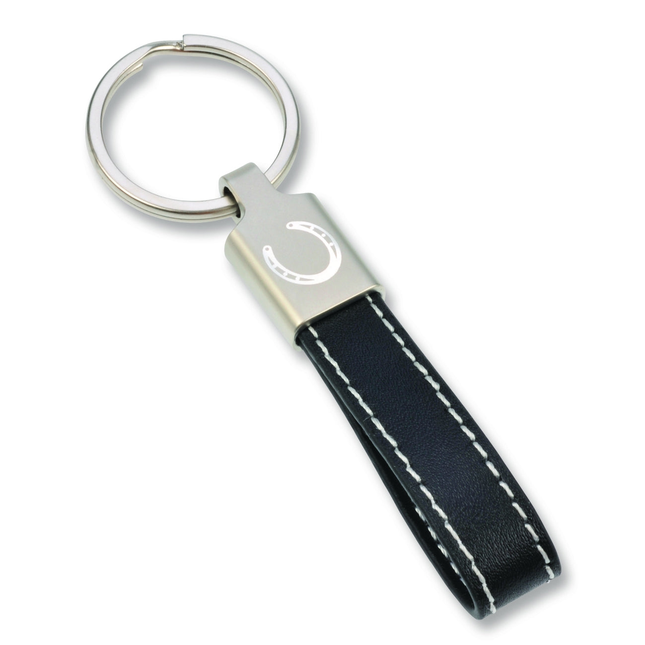 Leather Keychain Strap with Horse Shoe Embellishment
